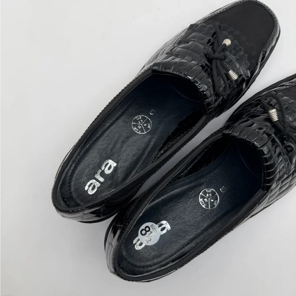 Ara Rachel Women's Loafers: Black Faux Croc Patterned - Size 8.5 US - Picture 4 of 8